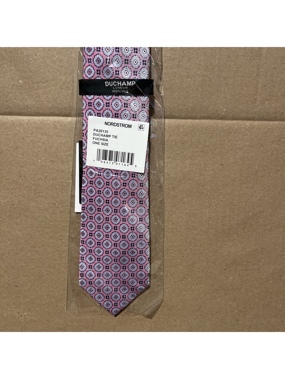 New! DUCHAMP London Silk Tie - Fuchsia